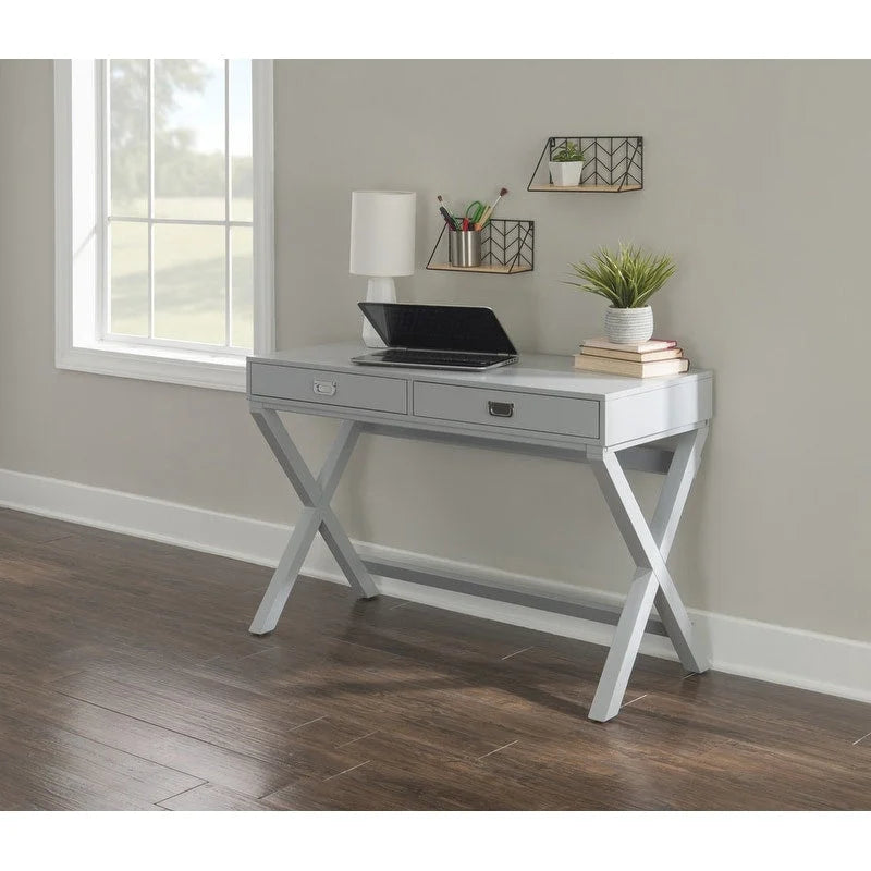 Scrivania da scrittura con cassetti X-Frame turchese/blu navy/grigio, 1 persona
