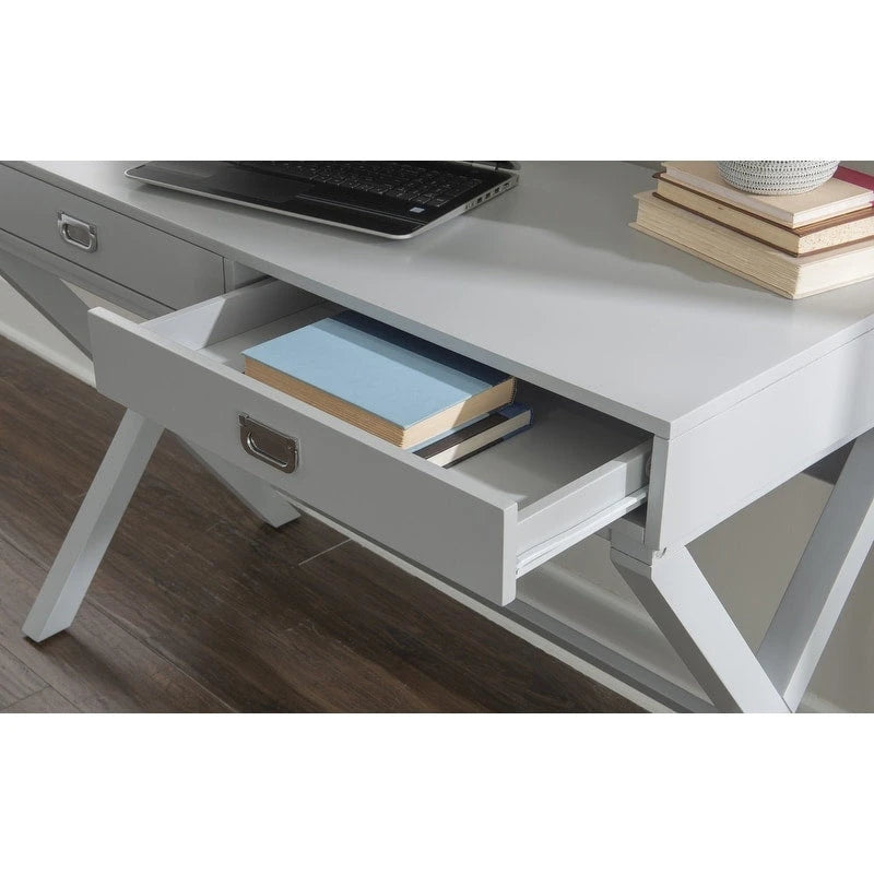 Scrivania da scrittura con cassetti X-Frame turchese/blu navy/grigio, 1 persona