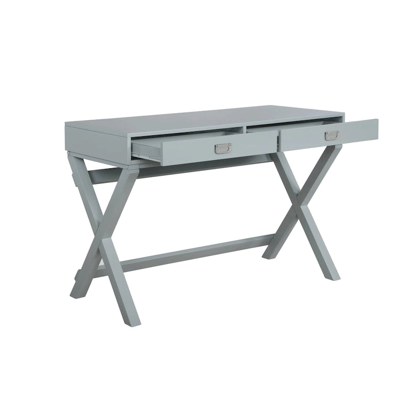 Scrivania da scrittura con cassetti X-Frame turchese/blu navy/grigio, 1 persona