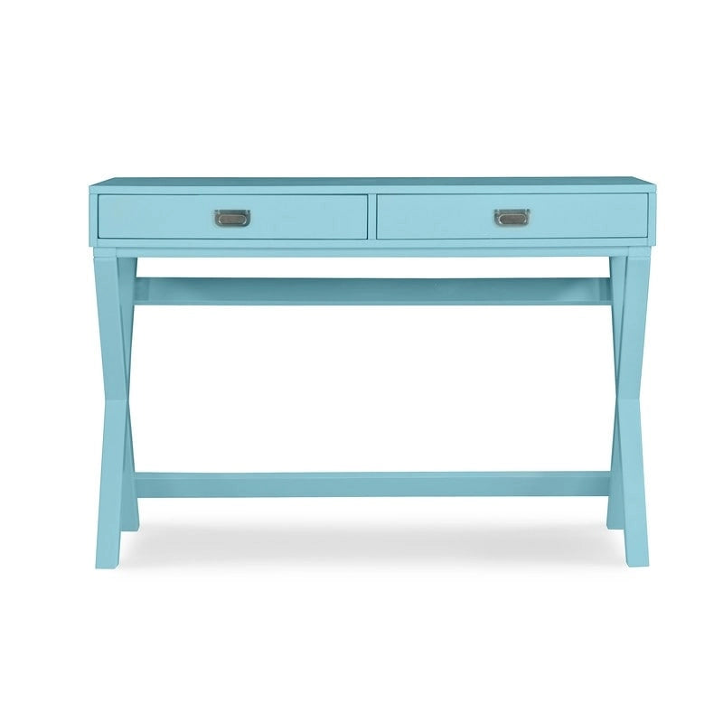 Scrivania da scrittura con cassetti X-Frame turchese/blu navy/grigio, 1 persona