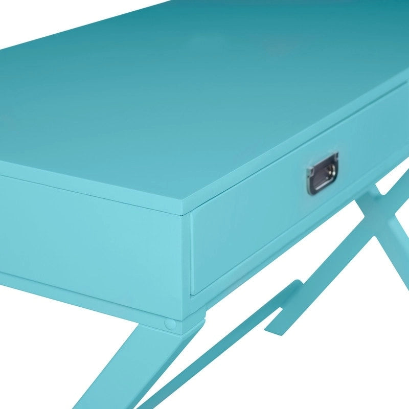 Scrivania da scrittura con cassetti X-Frame turchese/blu navy/grigio, 1 persona