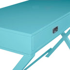 Scrivania da scrittura con cassetti X-Frame turchese/blu navy/grigio, 1 persona
