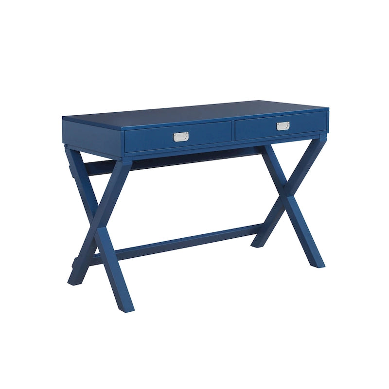 Scrivania da scrittura con cassetti X-Frame turchese/blu navy/grigio, 1 persona