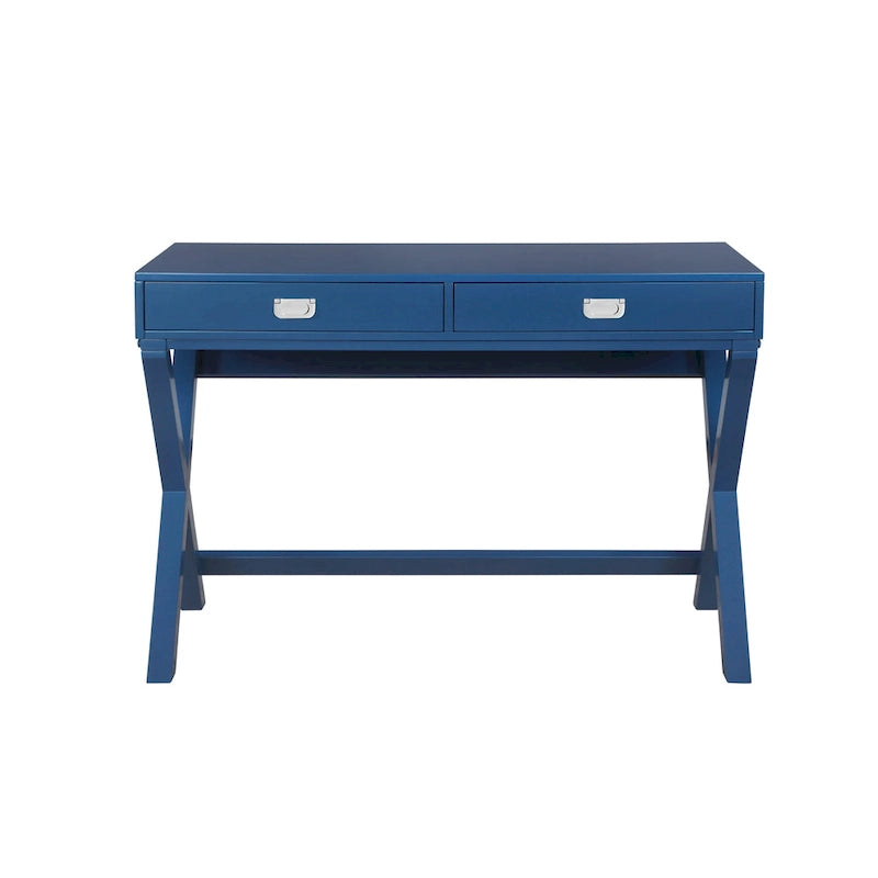 Scrivania da scrittura con cassetti X-Frame turchese/blu navy/grigio, 1 persona