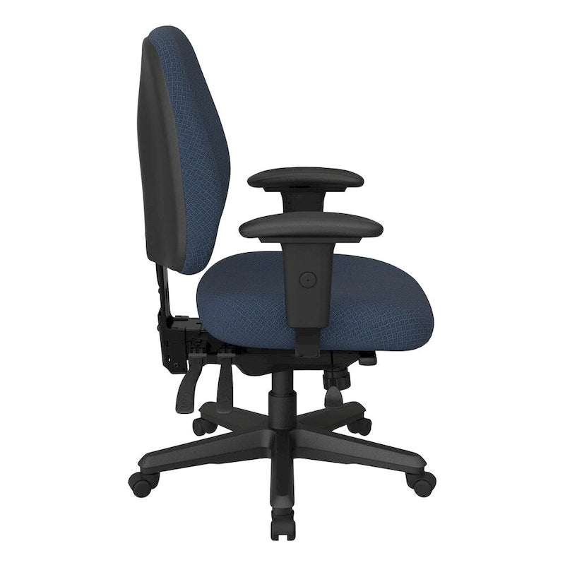 Sedia da ufficio ergonomica nera a schienale medio, monoposto, braccioli e supporto lombare regolabili