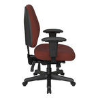 Sedia da ufficio ergonomica nera a schienale medio, monoposto, braccioli e supporto lombare regolabili