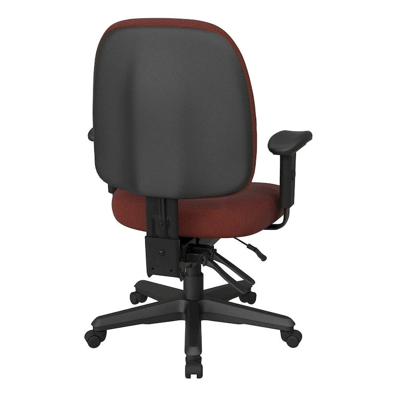 Sedia da ufficio ergonomica nera a schienale medio, monoposto, braccioli e supporto lombare regolabili