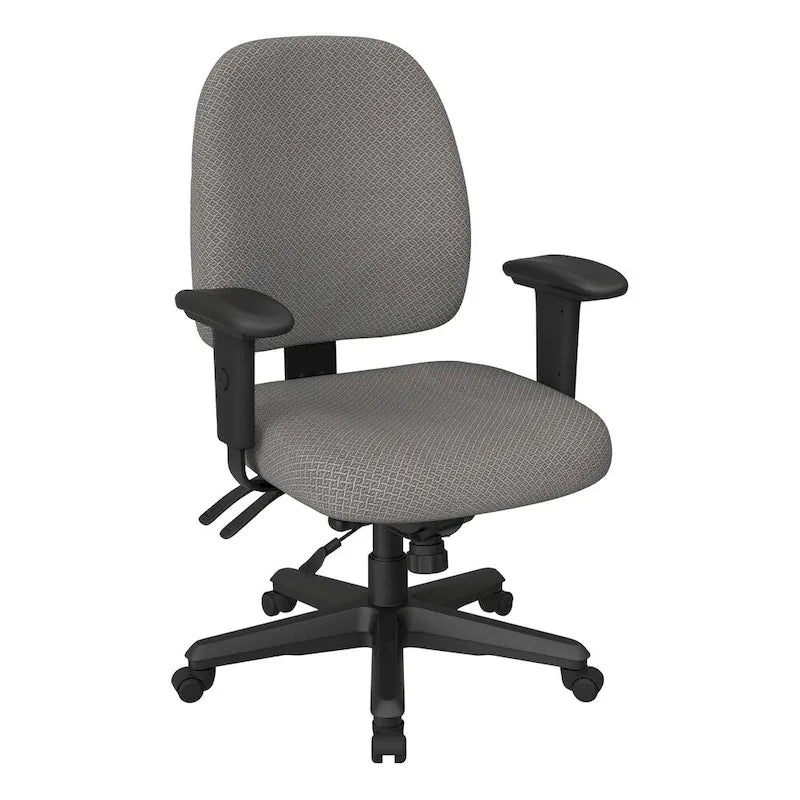 Sedia da ufficio ergonomica nera a schienale medio, monoposto, braccioli e supporto lombare regolabili