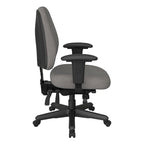 Sedia da ufficio ergonomica nera a schienale medio, monoposto, braccioli e supporto lombare regolabili