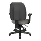 Sedia da ufficio ergonomica nera a schienale medio, monoposto, braccioli e supporto lombare regolabili
