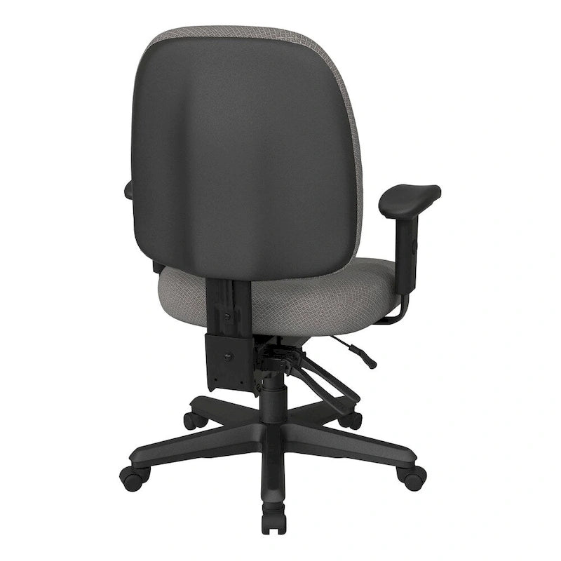 Sedia da ufficio ergonomica nera a schienale medio, monoposto, braccioli e supporto lombare regolabili