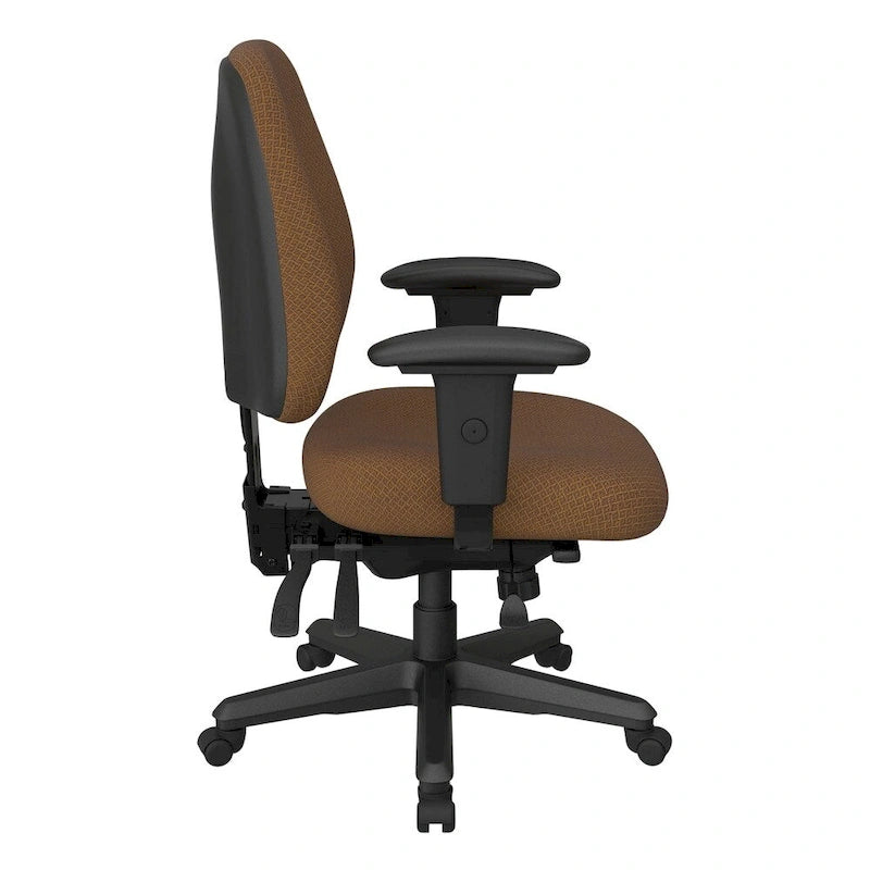Sedia da ufficio ergonomica nera a schienale medio, monoposto, braccioli e supporto lombare regolabili