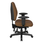 Sedia da ufficio ergonomica nera a schienale medio, monoposto, braccioli e supporto lombare regolabili