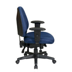Sedia da ufficio ergonomica nera a schienale medio, monoposto, braccioli e supporto lombare regolabili