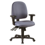 Sedia da ufficio ergonomica nera a schienale medio, monoposto, braccioli e supporto lombare regolabili