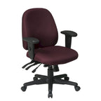 Sedia da ufficio ergonomica nera a schienale medio, monoposto, braccioli e supporto lombare regolabili