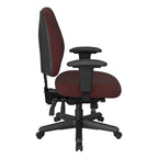 Sedia da ufficio ergonomica nera a schienale medio, monoposto, braccioli e supporto lombare regolabili