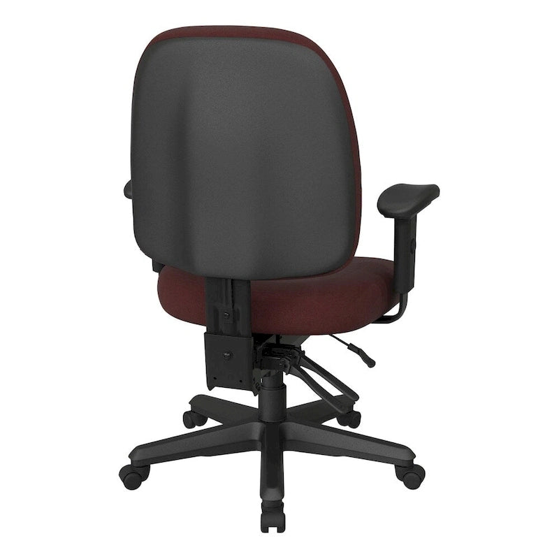 Sedia da ufficio ergonomica nera a schienale medio, monoposto, braccioli e supporto lombare regolabili