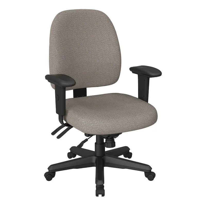 Sedia da ufficio ergonomica nera a schienale medio, monoposto, braccioli e supporto lombare regolabili