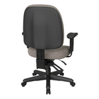 Sedia da ufficio ergonomica nera a schienale medio, monoposto, braccioli e supporto lombare regolabili