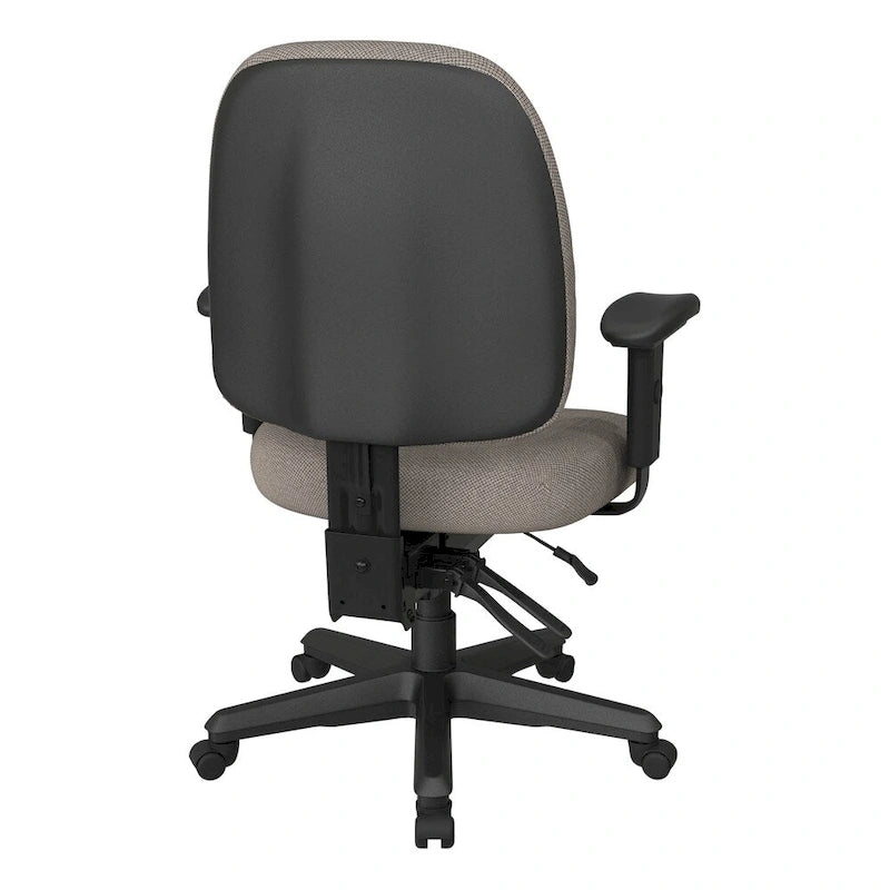Sedia da ufficio ergonomica nera a schienale medio, monoposto, braccioli e supporto lombare regolabili