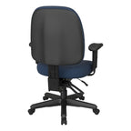 Sedia da ufficio ergonomica nera a schienale medio, monoposto, braccioli e supporto lombare regolabili