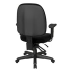 Sedia da ufficio ergonomica nera a schienale medio, monoposto, braccioli e supporto lombare regolabili