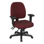 Sedia da ufficio ergonomica nera a schienale medio, monoposto, braccioli e supporto lombare regolabili