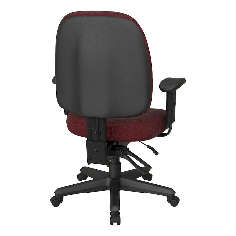 Sedia da ufficio ergonomica nera a schienale medio, monoposto, braccioli e supporto lombare regolabili