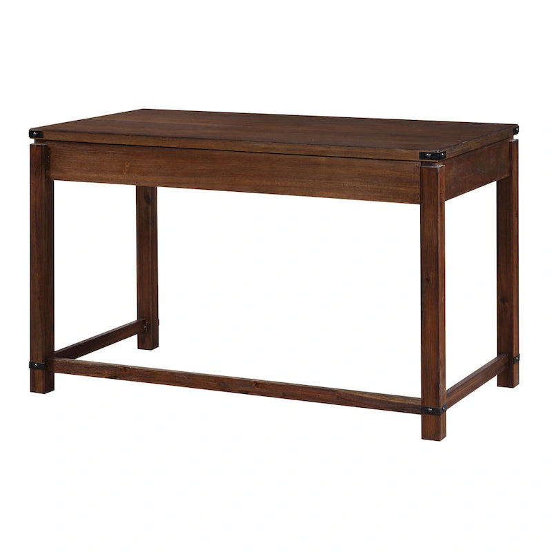 Scrivania rustica industriale, legno/finitura anticata, marrone/bianco sporco, 1 persona