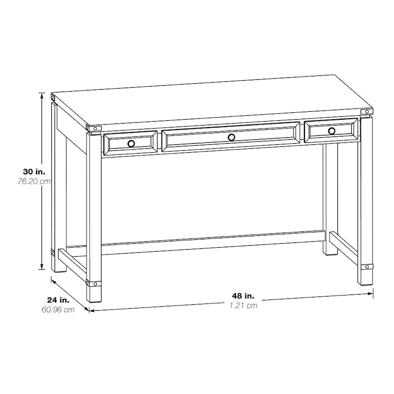 Scrivania rustica industriale, legno/finitura anticata, marrone/bianco sporco, 1 persona