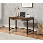 Scrivania rustica industriale, legno/finitura anticata, marrone/bianco sporco, 1 persona