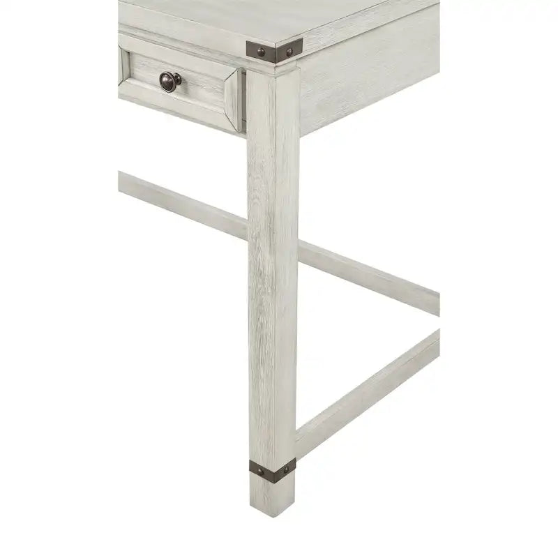 Scrivania rustica industriale, legno/finitura anticata, marrone/bianco sporco, 1 persona