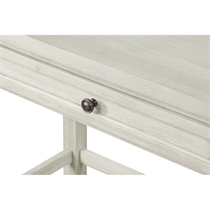 Scrivania rustica industriale, legno/finitura anticata, marrone/bianco sporco, 1 persona