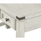 Scrivania rustica industriale, legno/finitura anticata, marrone/bianco sporco, 1 persona