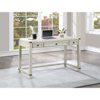Scrivania rustica industriale, legno/finitura anticata, marrone/bianco sporco, 1 persona