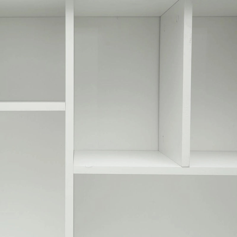 Scrivania per computer con alzata e 3 cassetti | Marrone / Bianco / Rovere | 1 persona