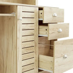Scrivania per computer con alzata e 3 cassetti | Marrone / Bianco / Rovere | 1 persona