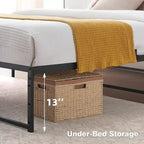 Struttura letto a piattaforma in metallo nero, altezza 35,5 cm, una piazza/una piazza e mezza/matrimoniale, 1–2 persone