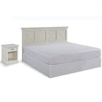 Set Testiera e Comodino King Off-White X-Frame 2 pezzi
