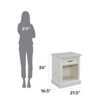 Set Testiera e Comodino King Off-White X-Frame 2 pezzi