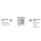 Set Testiera e Comodino King Off-White X-Frame 2 pezzi