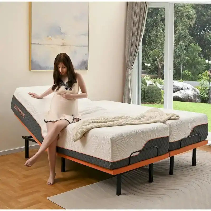 Telaio per letto regolabile in metallo grigio con massaggio, per 1-2 persone