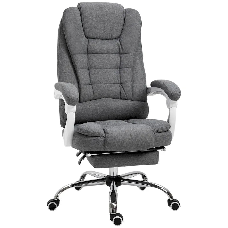 Sedia da ufficio con schienale alto e poggiapiedi Pebble Grey, singola