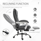 Sedia da ufficio con schienale alto e poggiapiedi Pebble Grey, singola