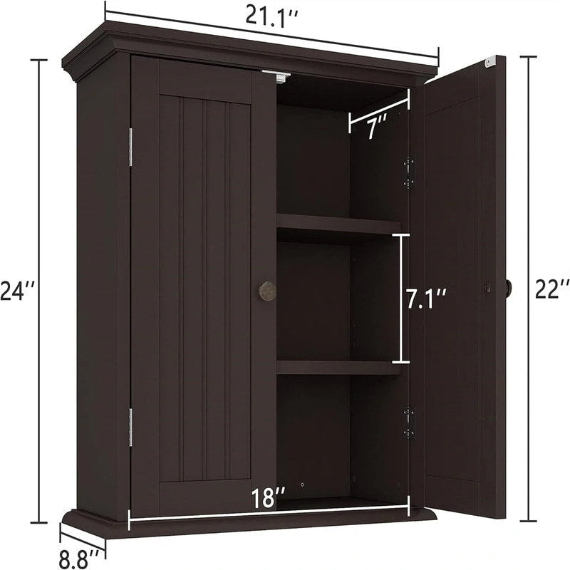 Pensile a 2 ante multicolore, 61 cm (A) × 53,6 cm (L) × 22,4 cm (P), montaggio a 1 persona