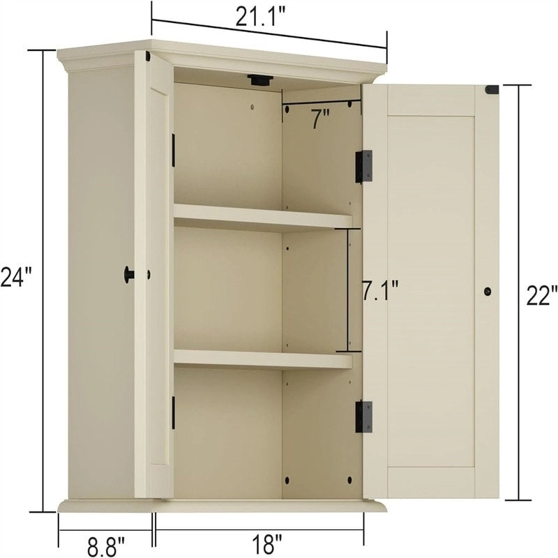 Pensile a 2 ante multicolore, 61 cm (A) × 53,6 cm (L) × 22,4 cm (P), montaggio a 1 persona