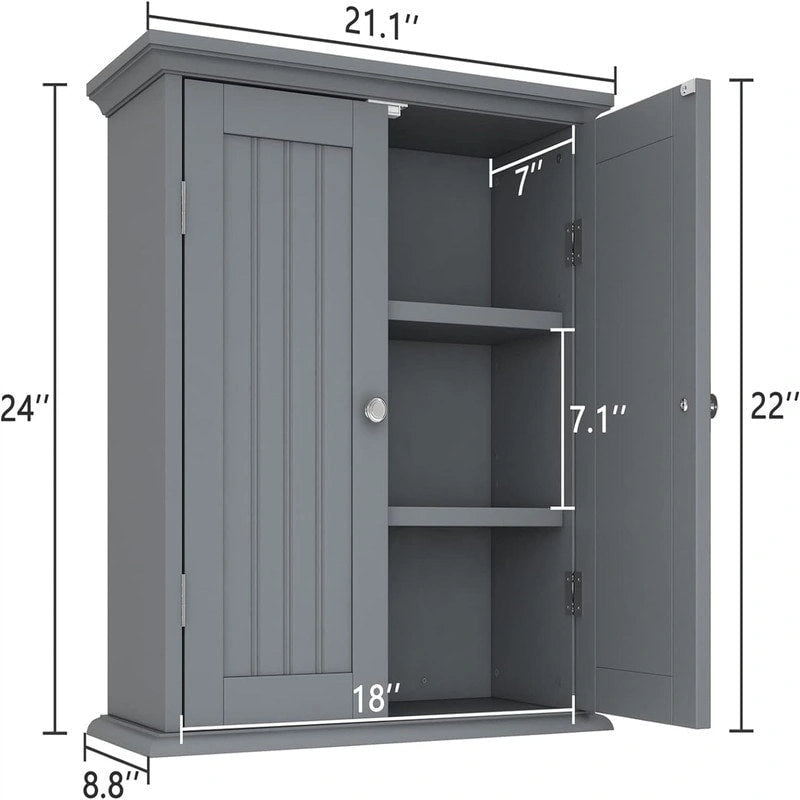 Pensile a 2 ante multicolore, 61 cm (A) × 53,6 cm (L) × 22,4 cm (P), montaggio a 1 persona