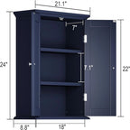 Pensile a 2 ante multicolore, 61 cm (A) × 53,6 cm (L) × 22,4 cm (P), montaggio a 1 persona