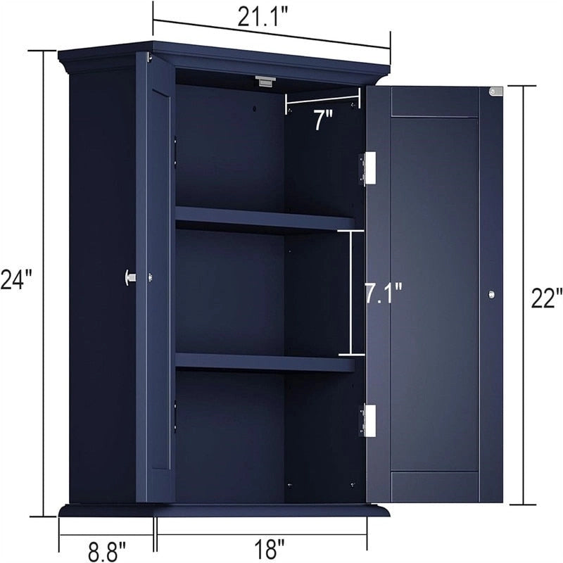 Pensile a 2 ante multicolore, 61 cm (A) × 53,6 cm (L) × 22,4 cm (P), montaggio a 1 persona